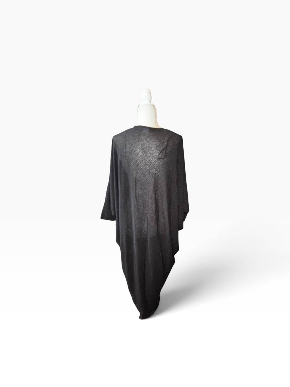 Cato Charcoal Open-Front Draped Wrap Cape - Picture 5 of 7